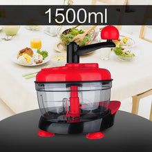 Load image into Gallery viewer, 500ml-1.5L High-capacity Multi-function Kitchen Manual Food Processor Meat Grinder Vegetable Chopper Shredder Cutter Egg Blender