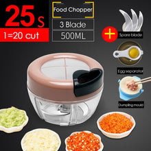 Load image into Gallery viewer, Manual Food Chopper for Vegetable Fruits Nuts Onions Quick Pulling Chopper Pull Mincer Blender Mixer Food Processor Kitchen Tool