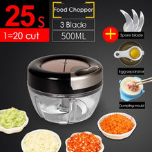 Load image into Gallery viewer, Manual Food Chopper for Vegetable Fruits Nuts Onions Quick Pulling Chopper Pull Mincer Blender Mixer Food Processor Kitchen Tool